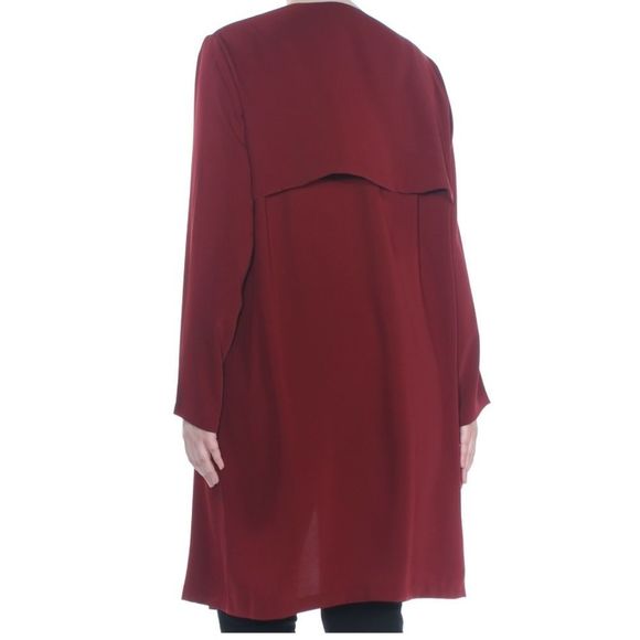Nine West Red Wide Lapel Open Front  Duster Jacket‎ - Picture 2 of 2